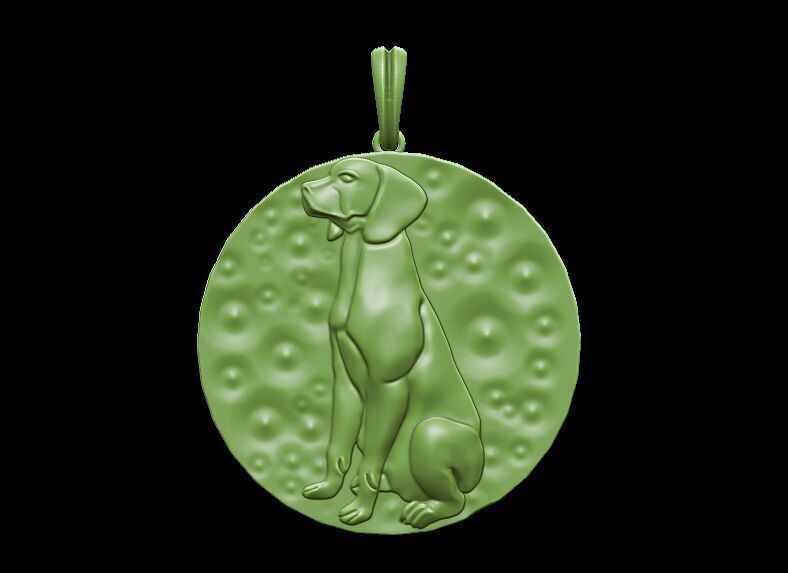 Dog pendant 2 3D print model_3
