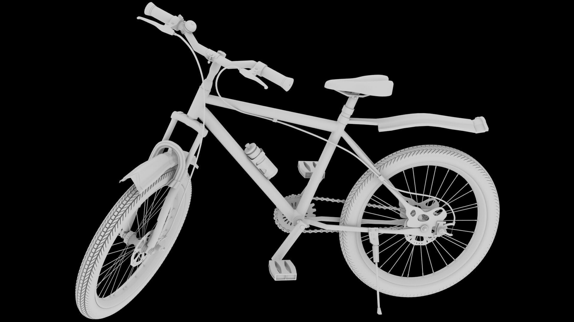 Single Speed Mountain Bike MTB Cycle 3D Model 3D model_6