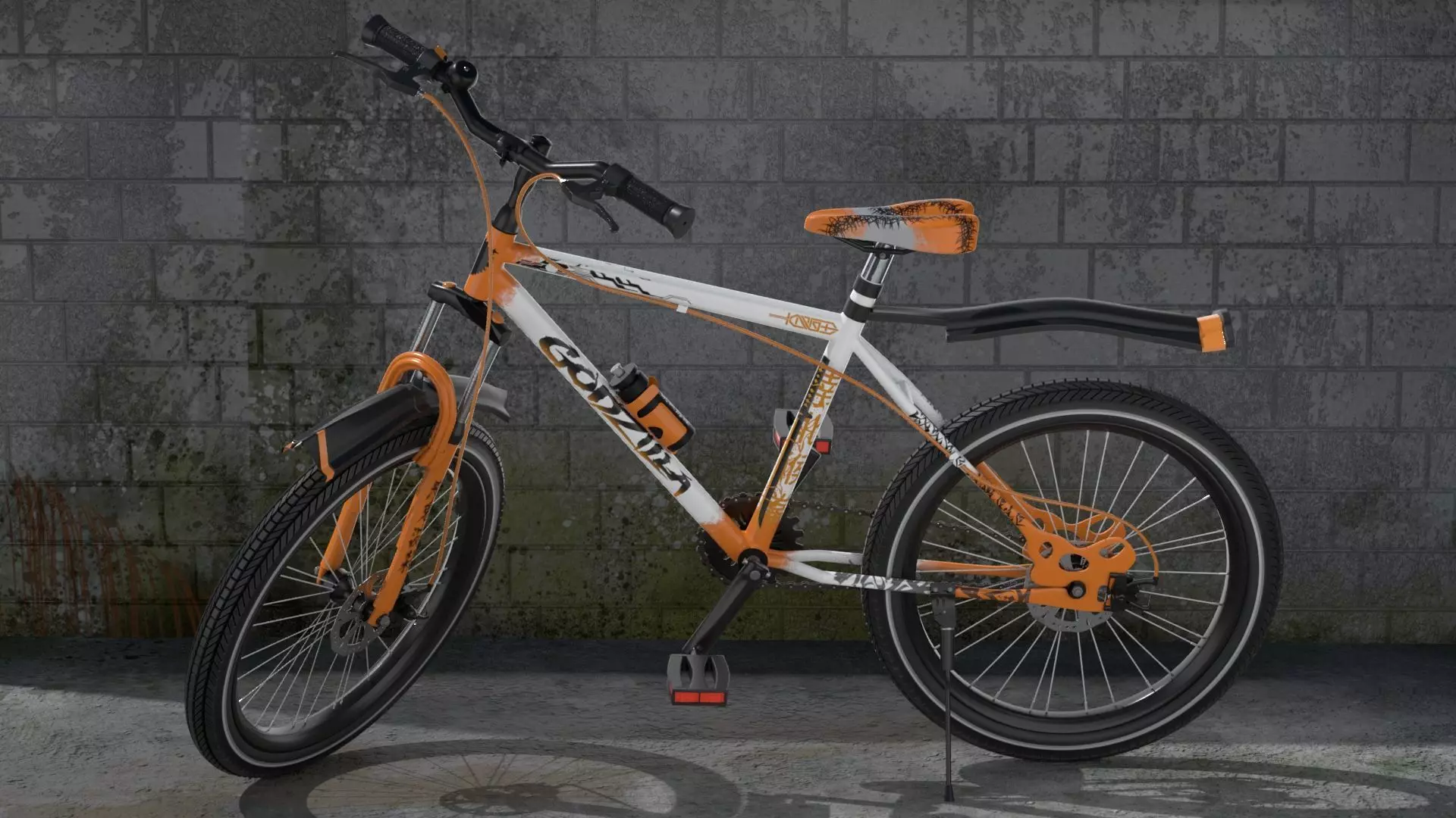 Single Speed Mountain Bike MTB Cycle 3D Model 3D model_0