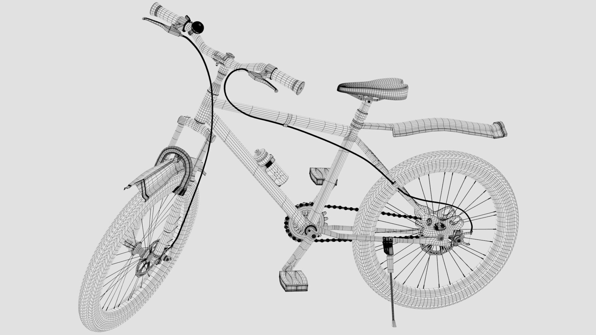 Single Speed Mountain Bike MTB Cycle 3D Model 3D model_5