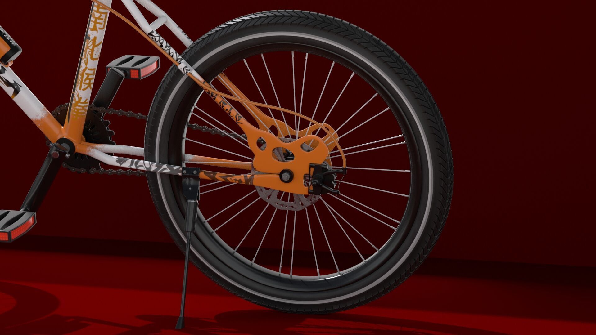 Single Speed Mountain Bike MTB Cycle 3D Model 3D model_2