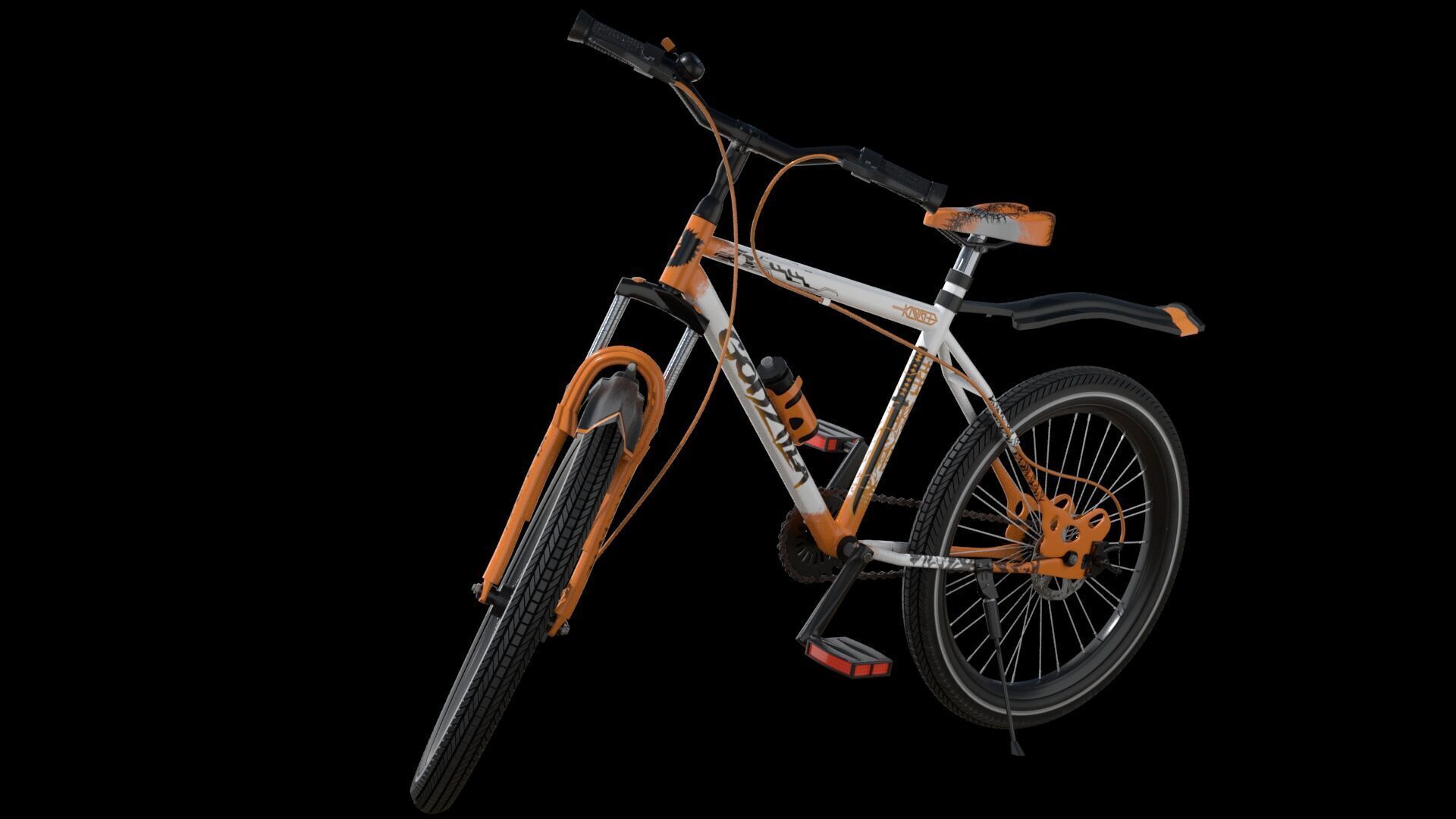 Single Speed Mountain Bike MTB Cycle 3D Model 3D model_4