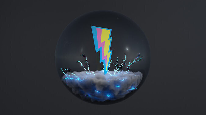Glass Marble with storm inside Free 3D model
