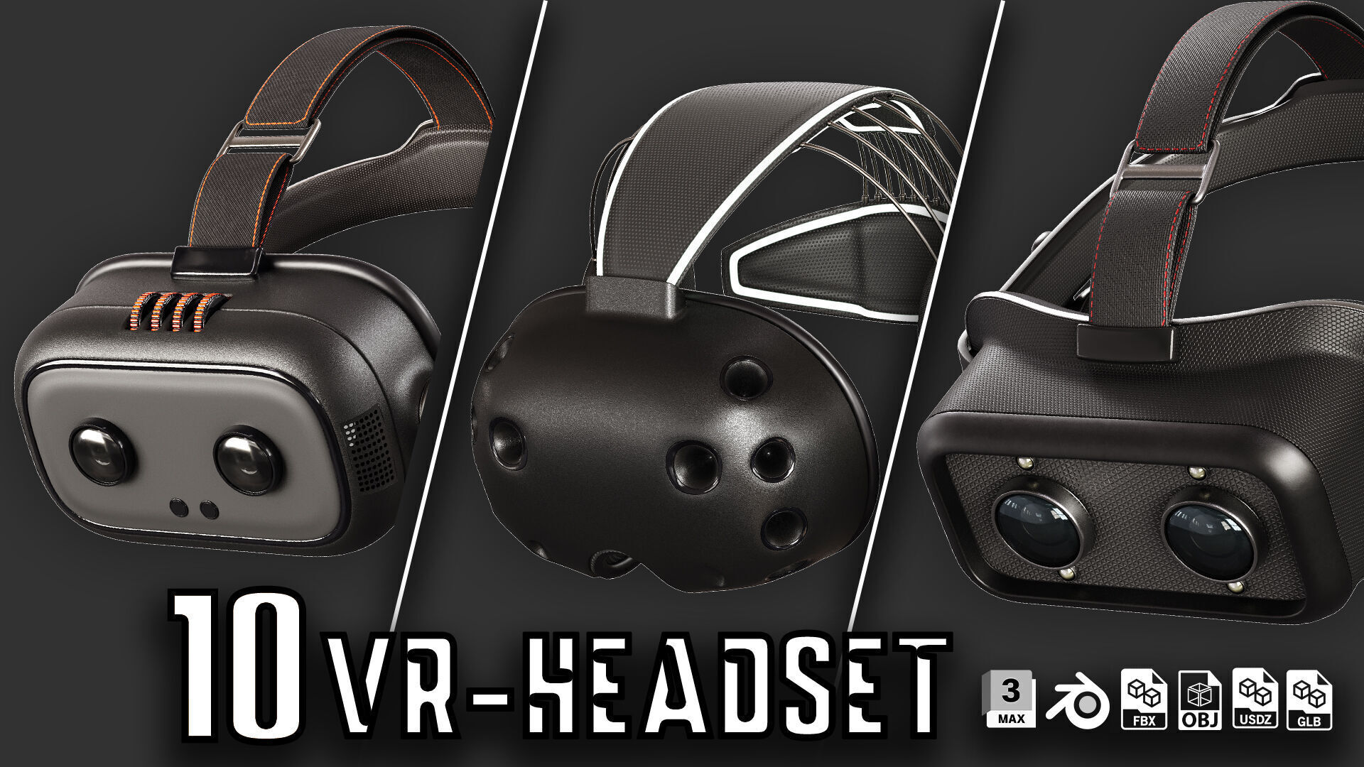 10 VR-Headset  Low-poly 3D model_1