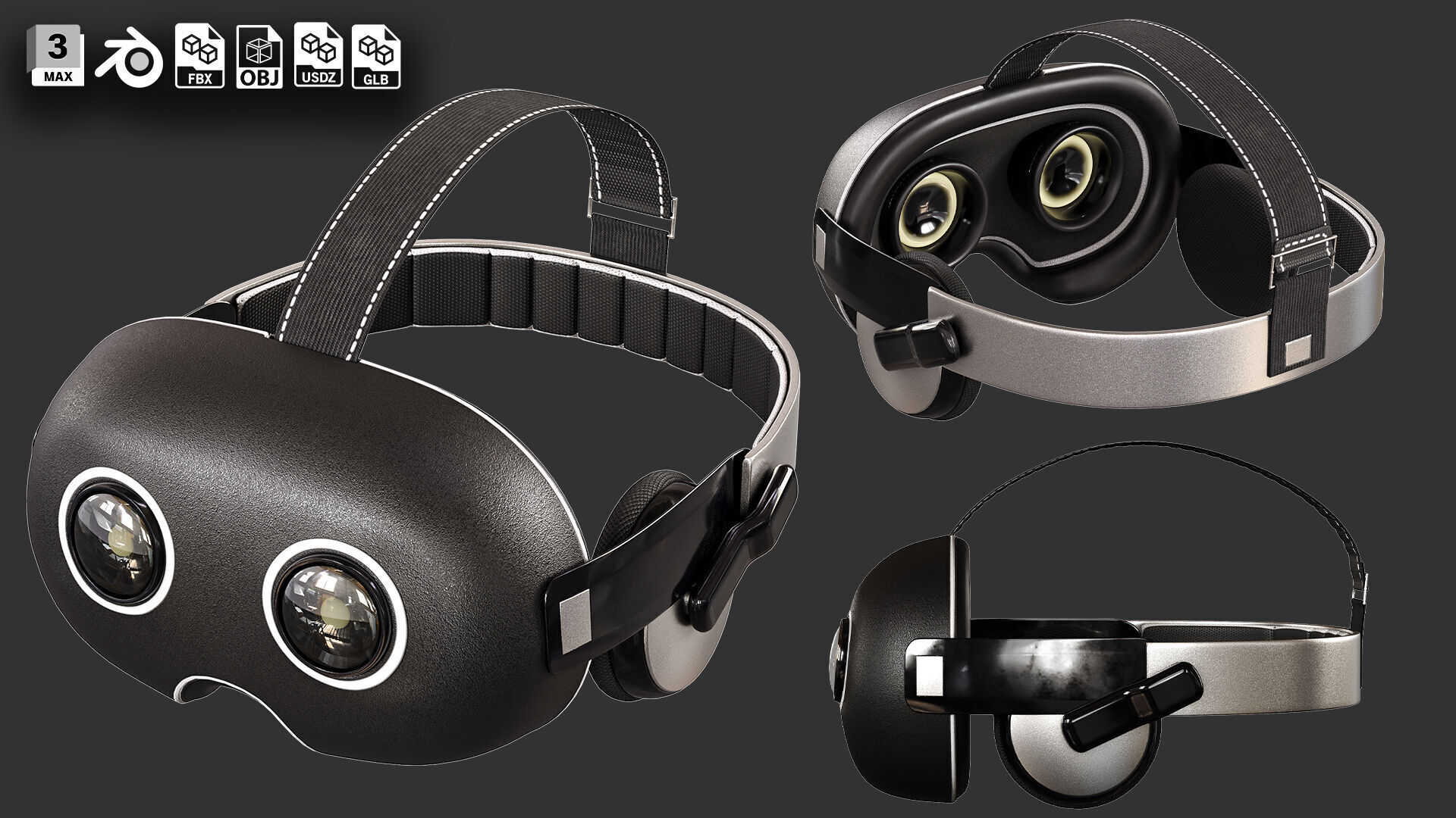 10 VR-Headset  Low-poly 3D model_6