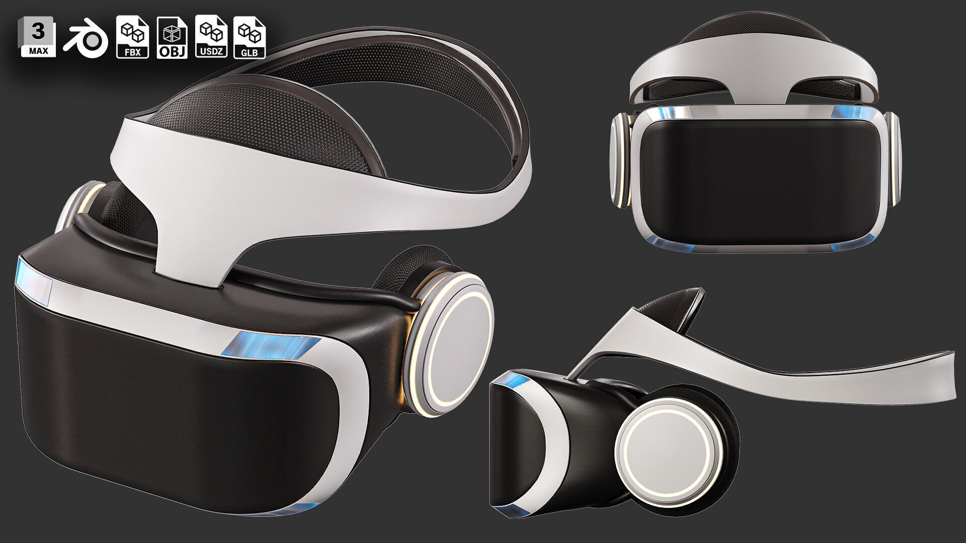 10 VR-Headset  Low-poly 3D model_7