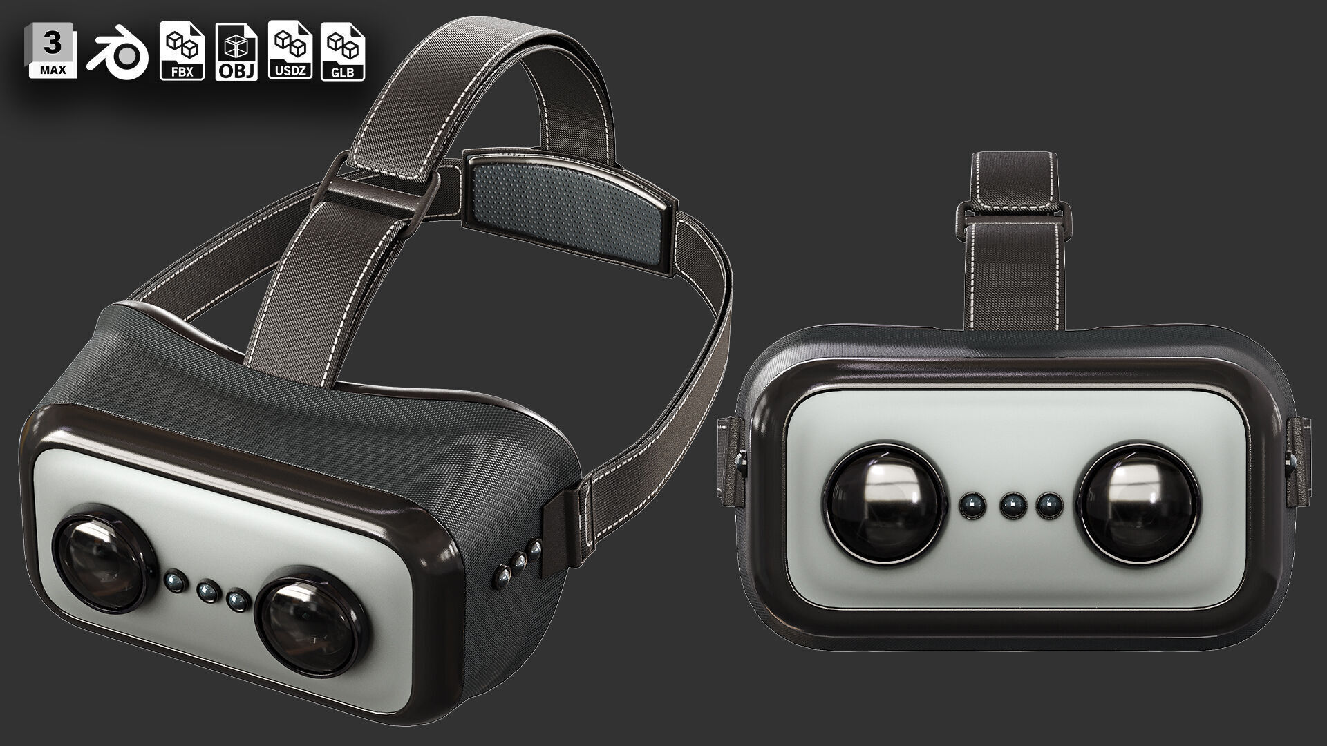 10 VR-Headset  Low-poly 3D model_4