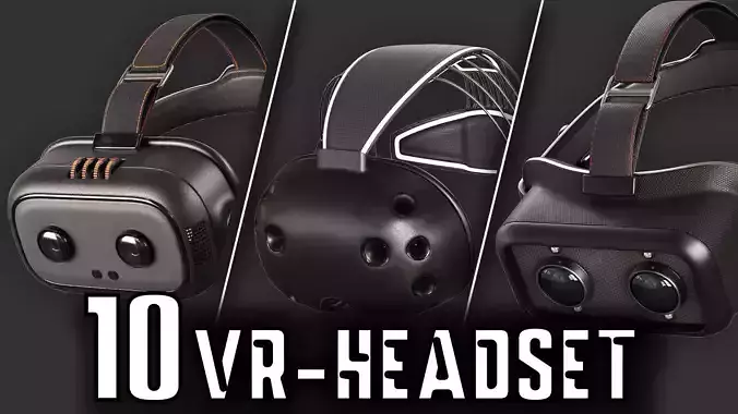10 VR-Headset  Low-poly 3D model 10 VR-Headset  Low-poly 3D model