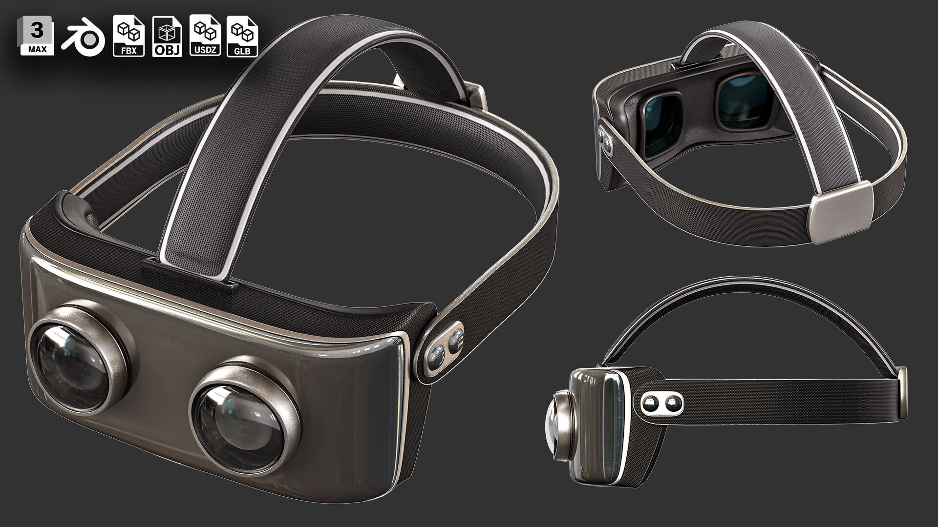 10 VR-Headset  Low-poly 3D model_2