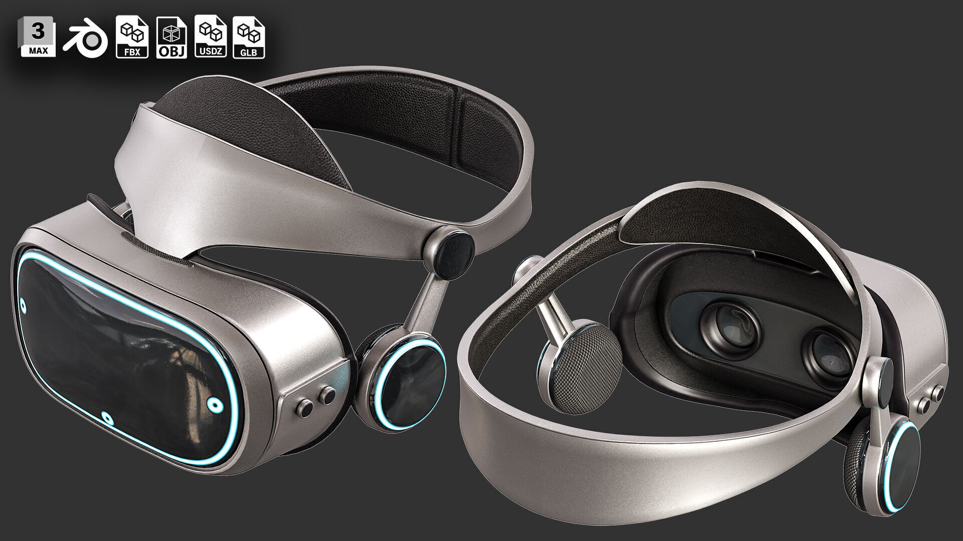 10 VR-Headset  Low-poly 3D model_5