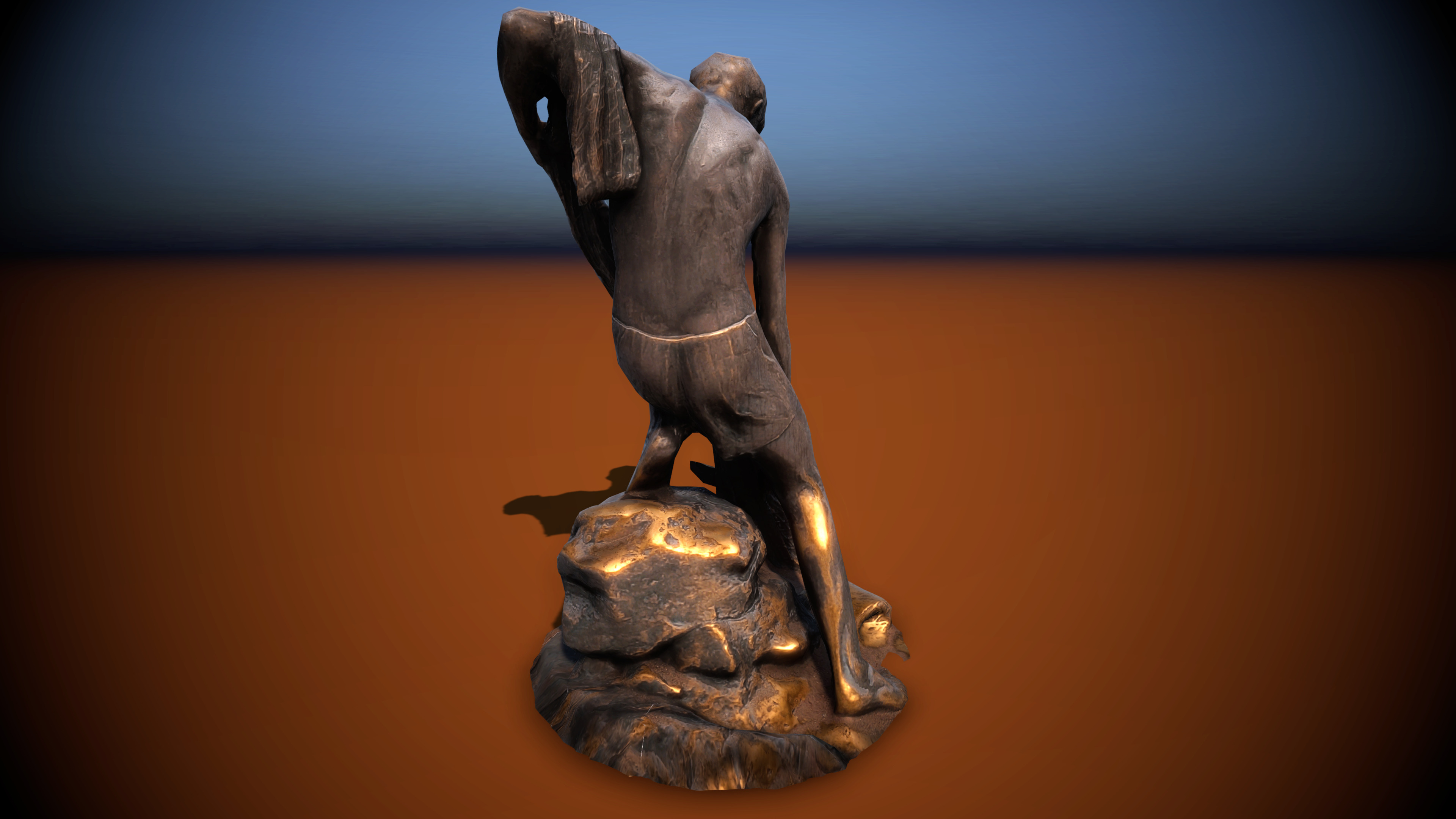 Sculpture Fisher fontaine Low-poly 3D model Low-poly 3D model_5