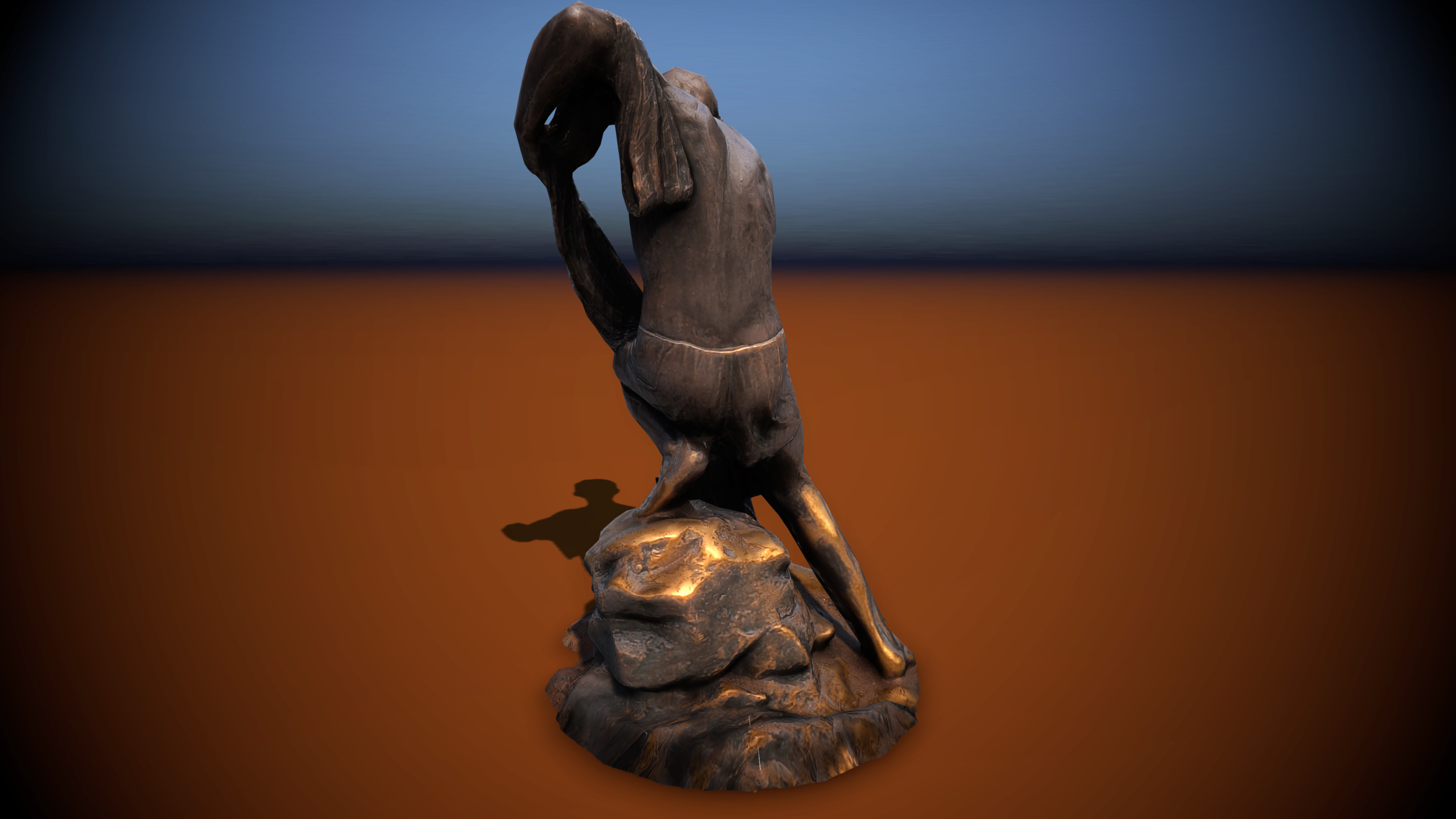 Sculpture Fisher fontaine Low-poly 3D model Low-poly 3D model_6