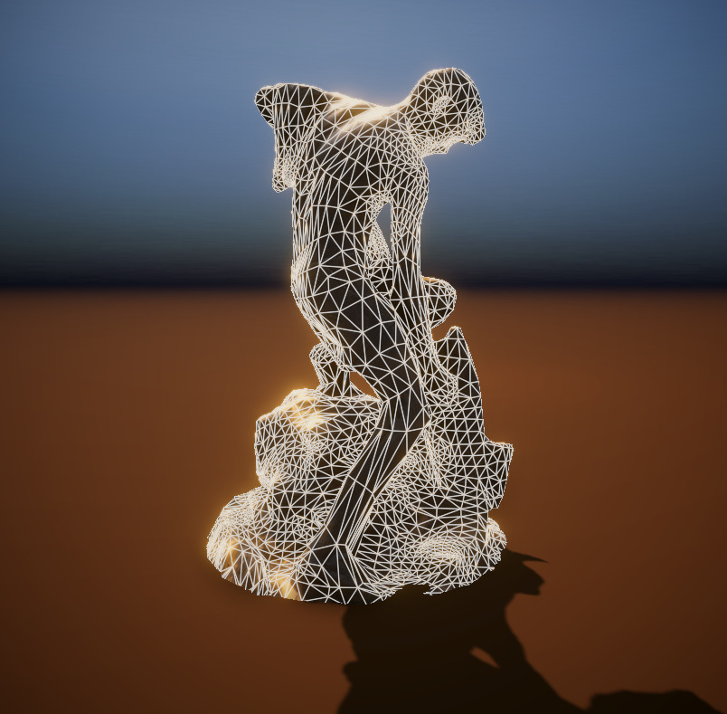 Sculpture Fisher fontaine Low-poly 3D model Low-poly 3D model_9