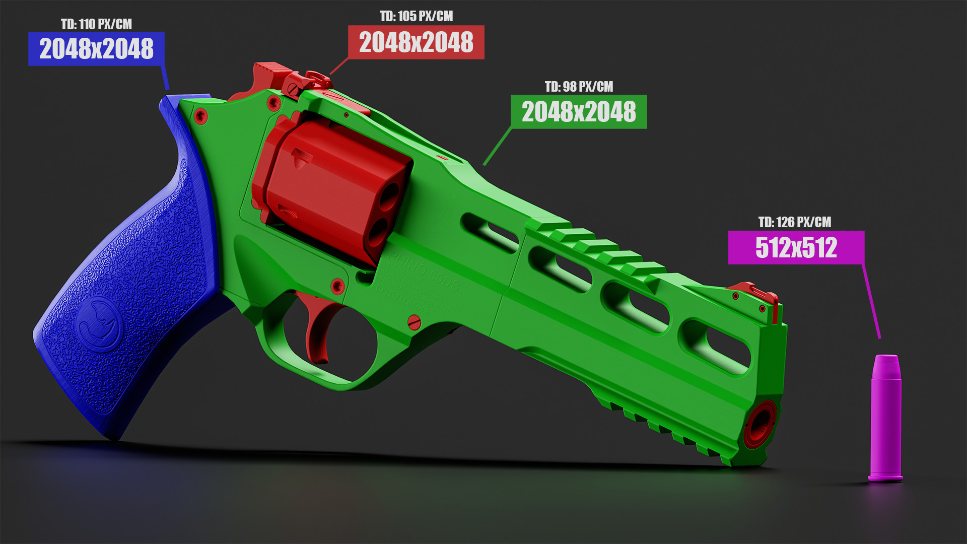 Chiappa Rhino 60DS Low-poly 3D model_33