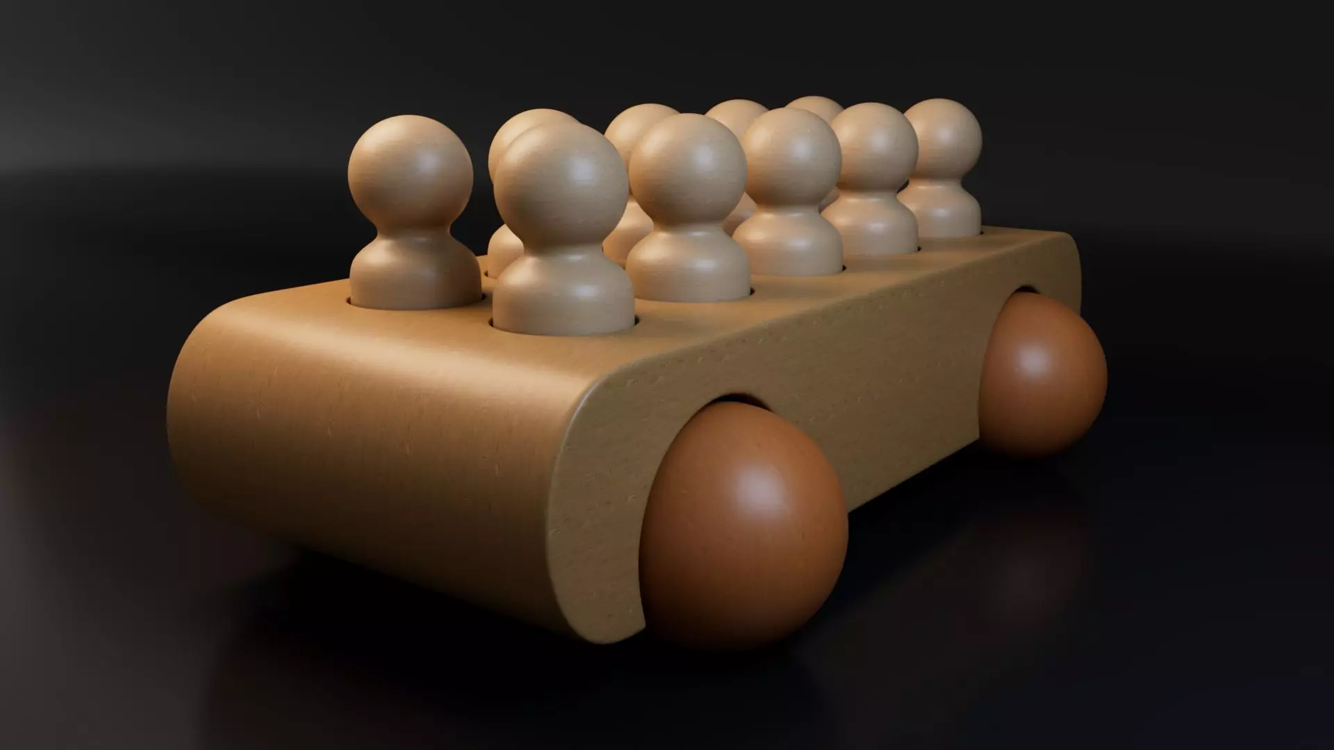 Wooden Toy Car Free low-poly 3D model