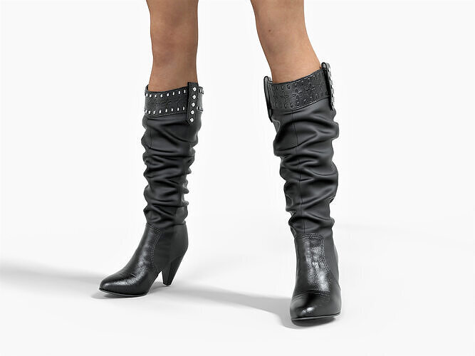 Chic Western Cowgirl Boots  Low-poly 3D model