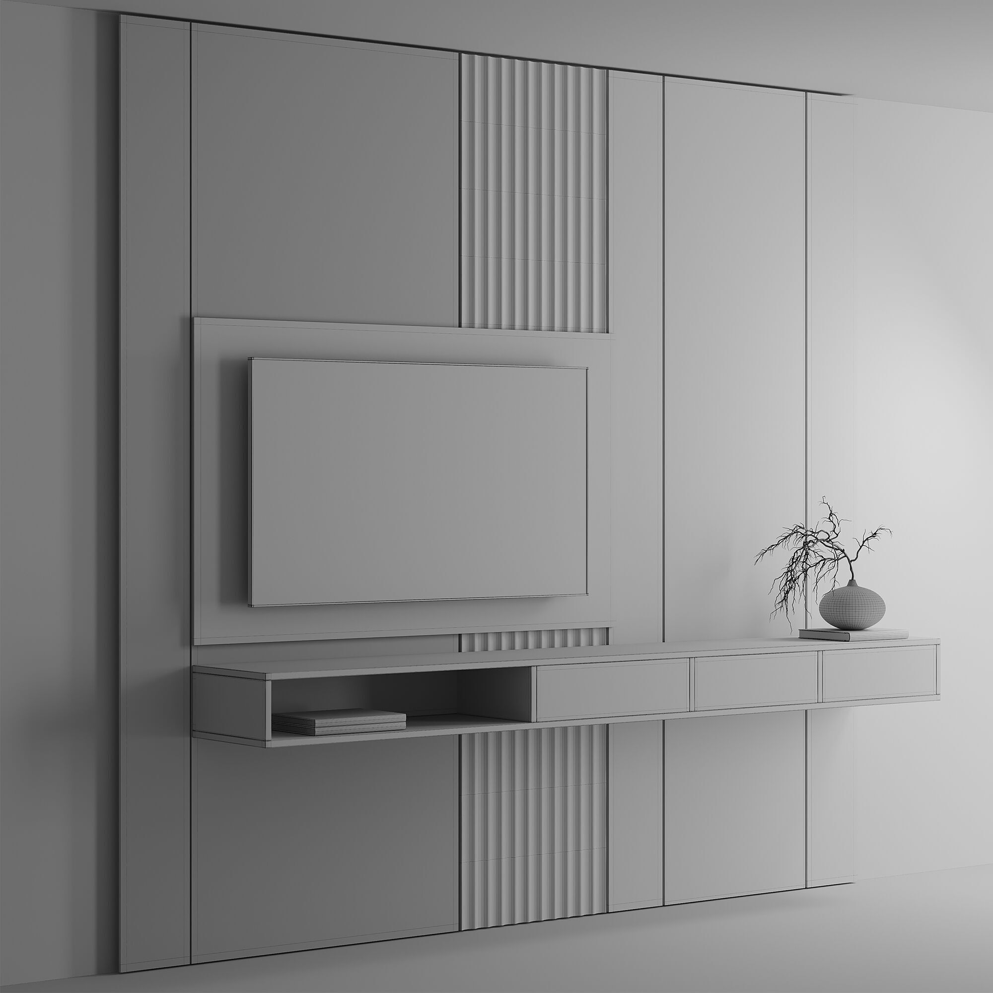 Bedroom Furniture Composition 21 3D model_4