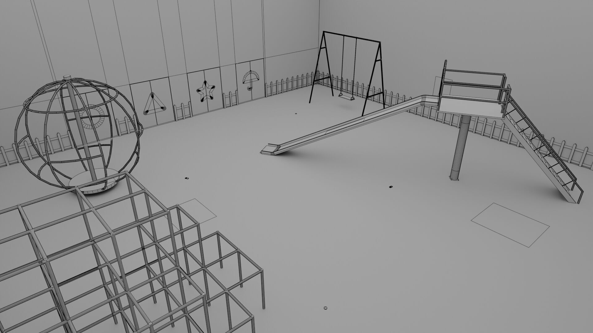 Squid Game Dalgona Playground Map 3D model_12