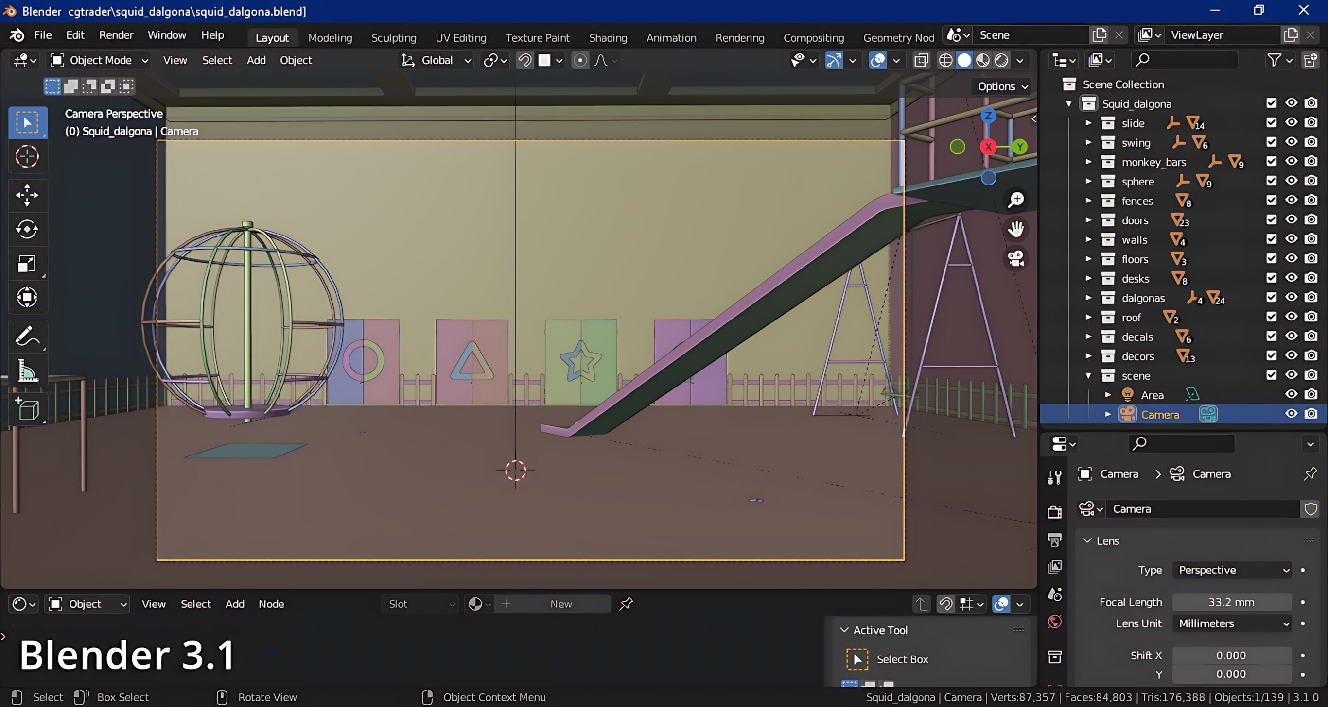Squid Game Dalgona Playground Map 3D model_14