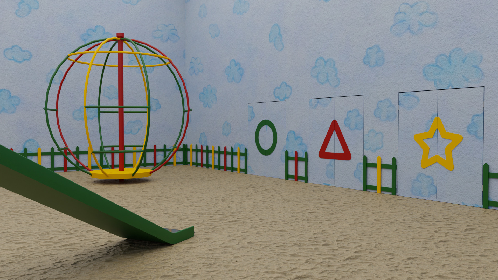 Squid Game Dalgona Playground Map 3D model_4