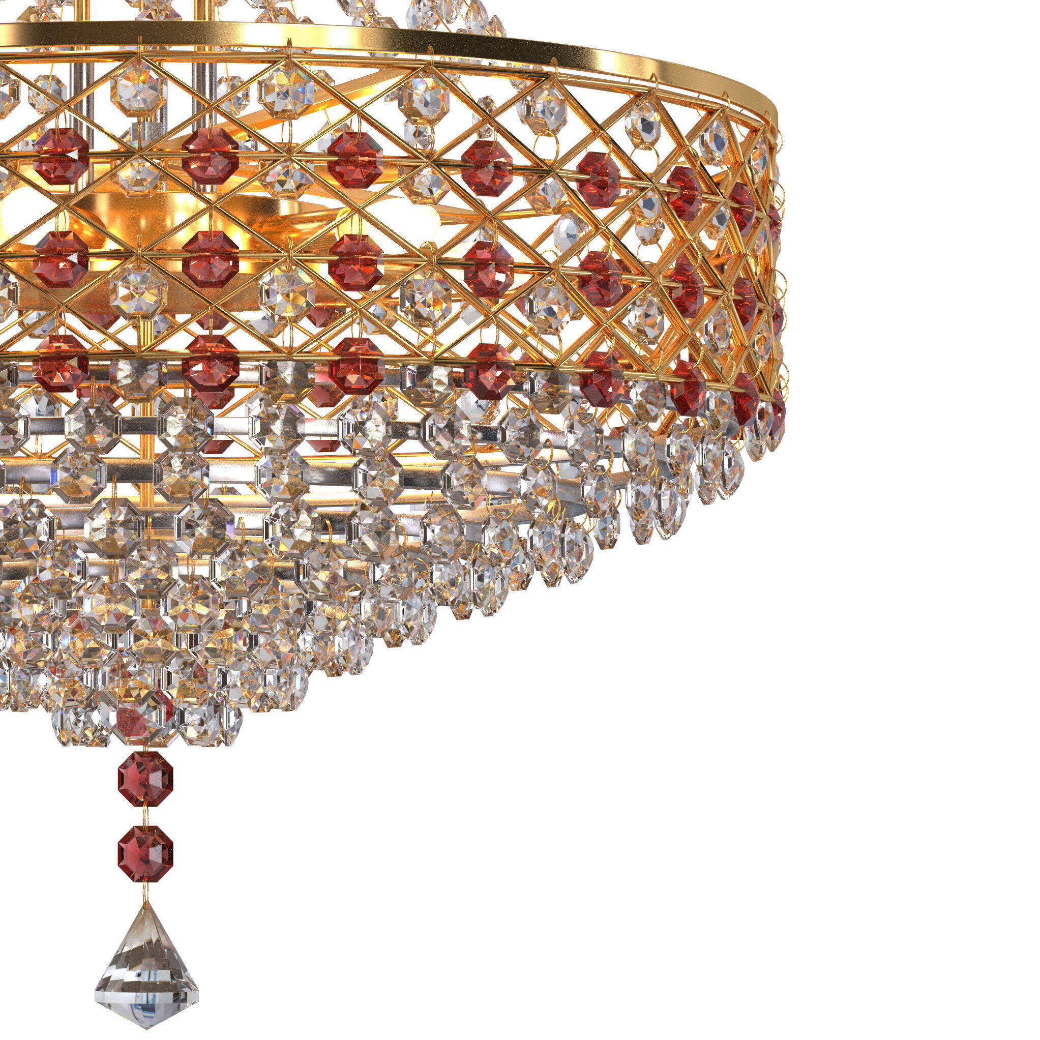 SHRI MAHAL ANTIQUES LED Crystal Big Size Jhumar  3D model_4