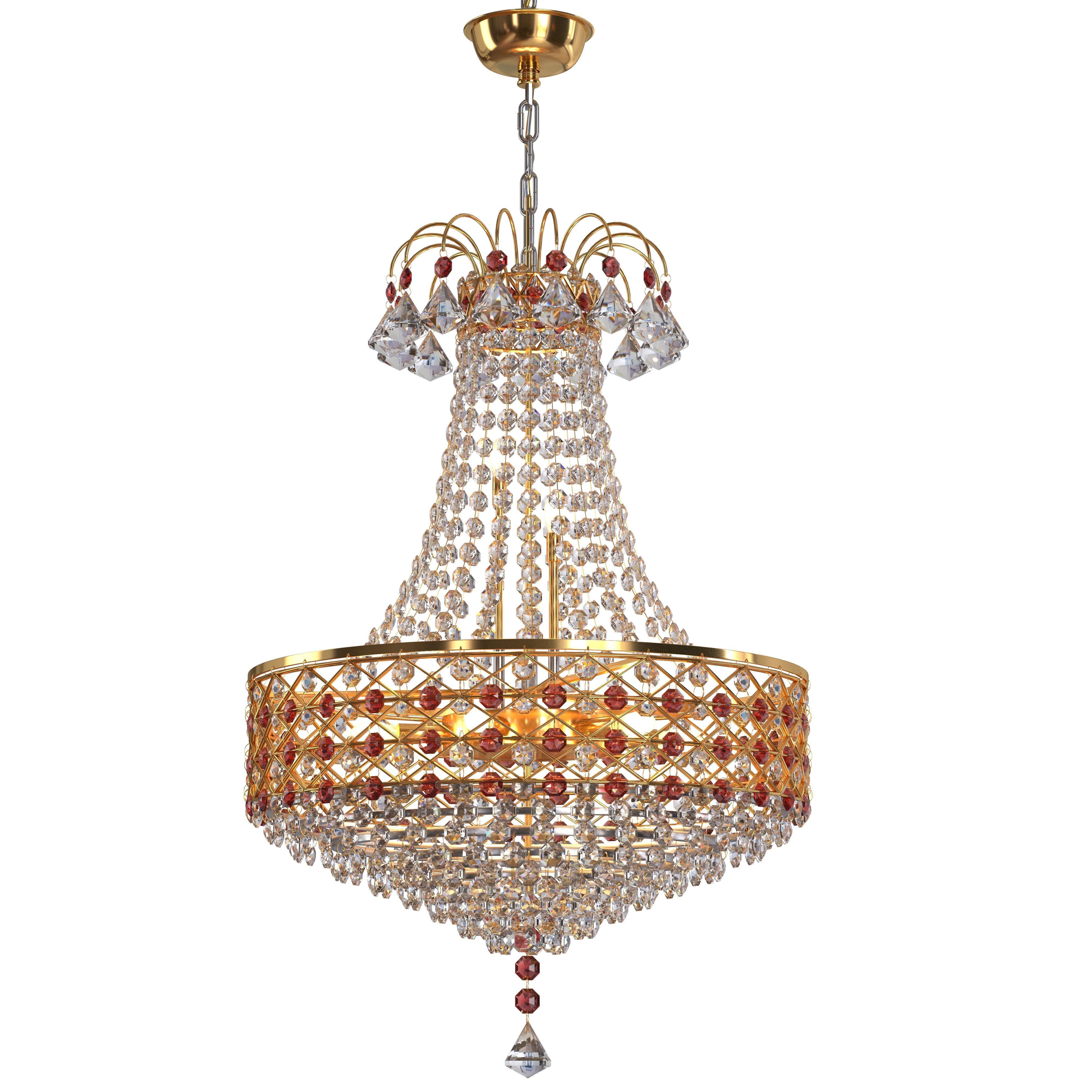 SHRI MAHAL ANTIQUES LED Crystal Big Size Jhumar  3D model_7