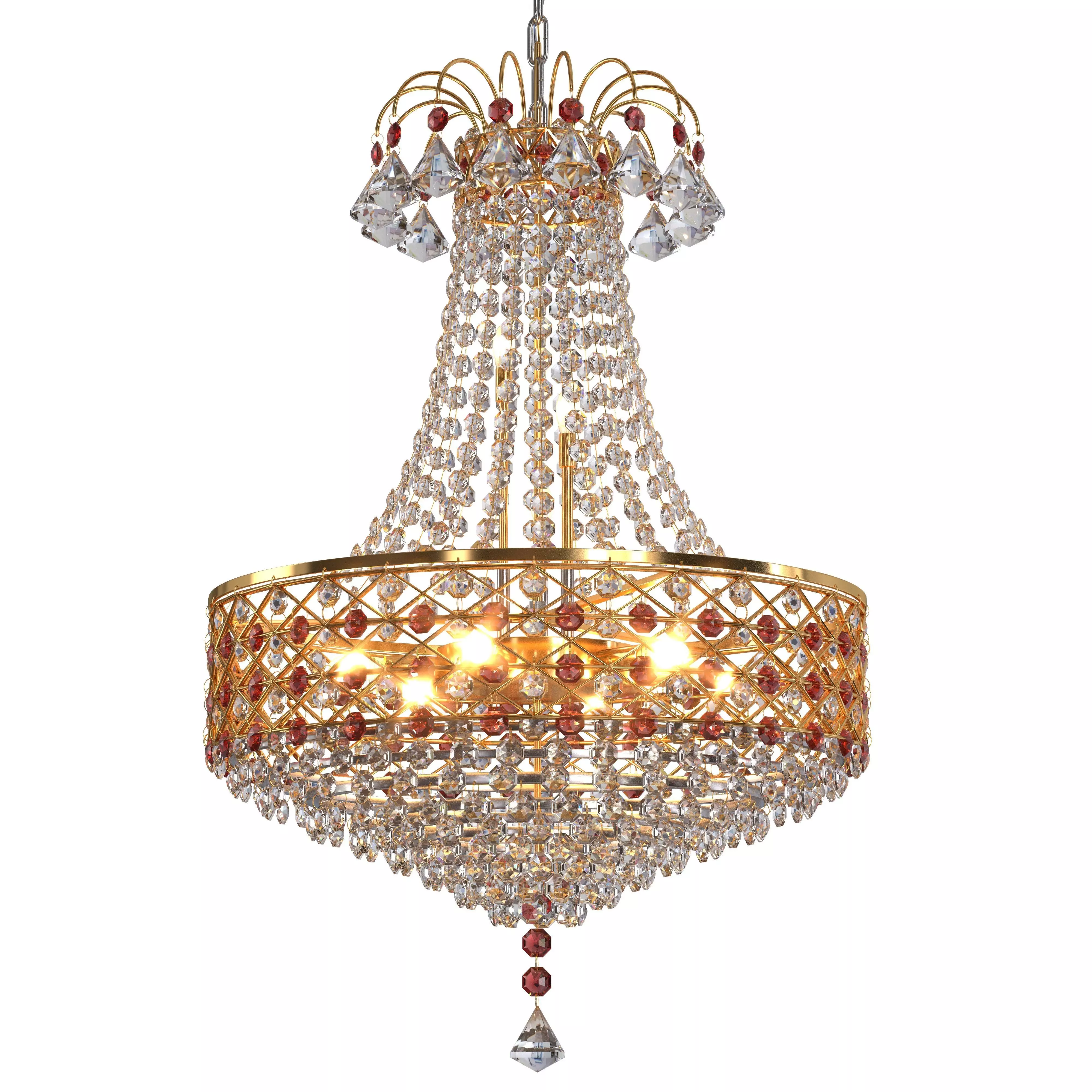 SHRI MAHAL ANTIQUES LED Crystal Big Size Jhumar  3D model_0