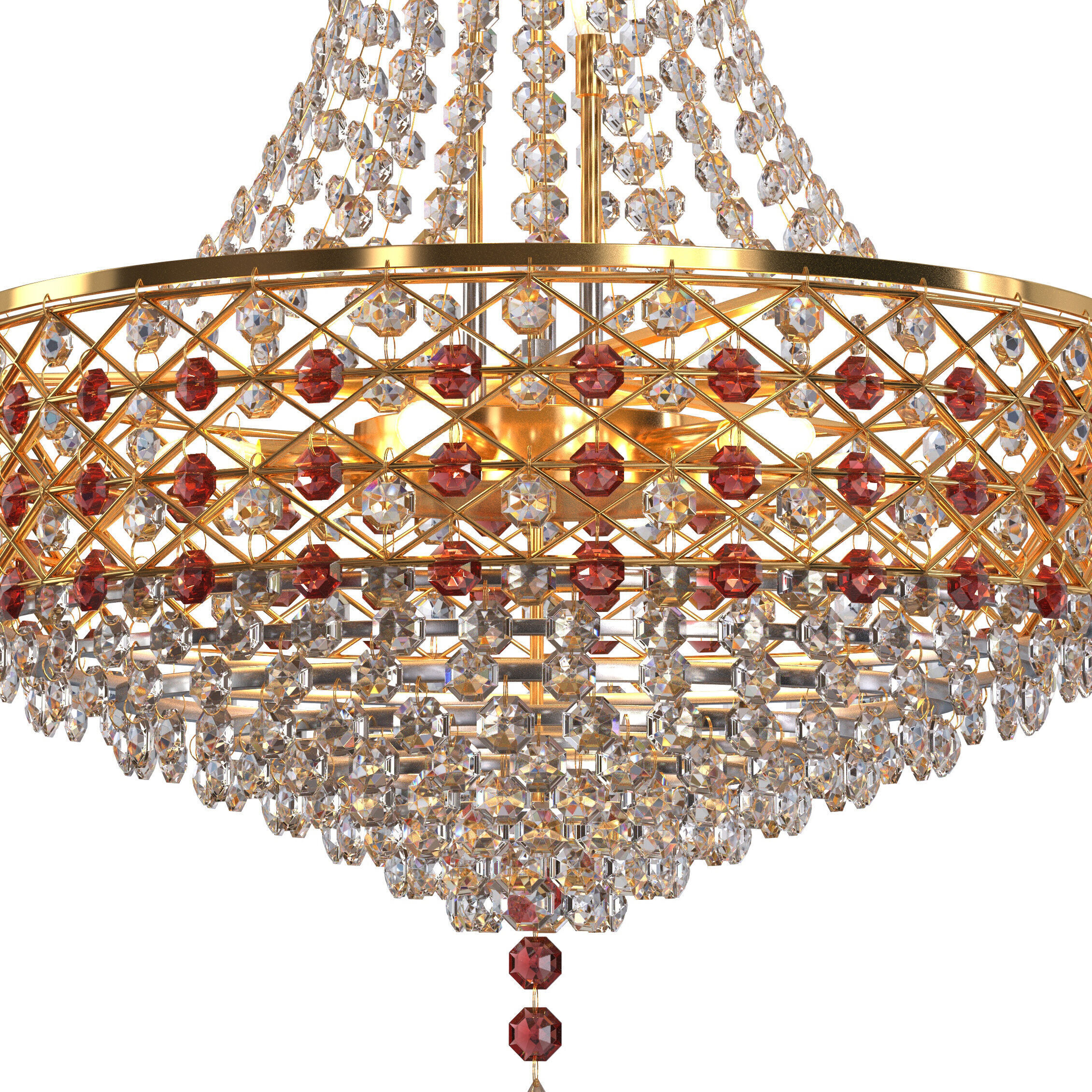 SHRI MAHAL ANTIQUES LED Crystal Big Size Jhumar  3D model_5