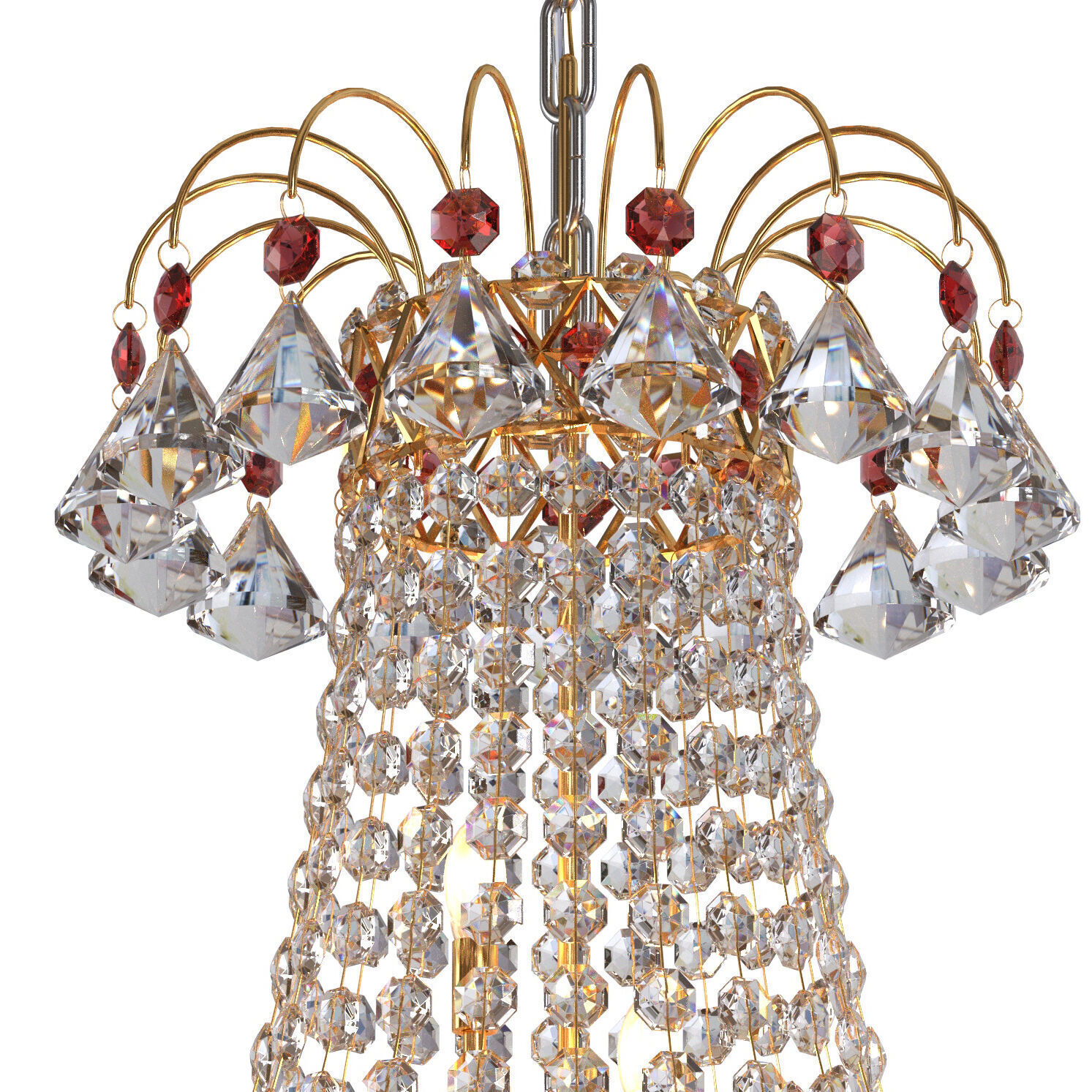 SHRI MAHAL ANTIQUES LED Crystal Big Size Jhumar  3D model_6