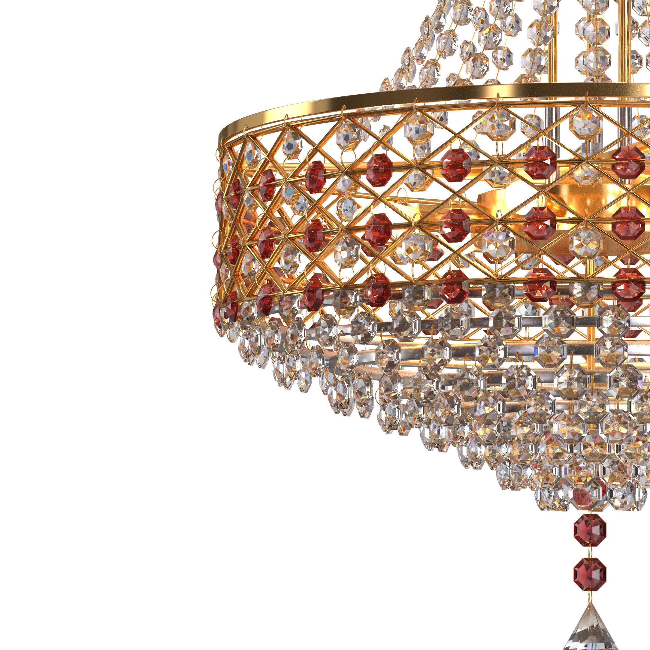 SHRI MAHAL ANTIQUES LED Crystal Big Size Jhumar  3D model_2