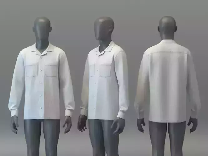 Camp Collar Striped Shirt