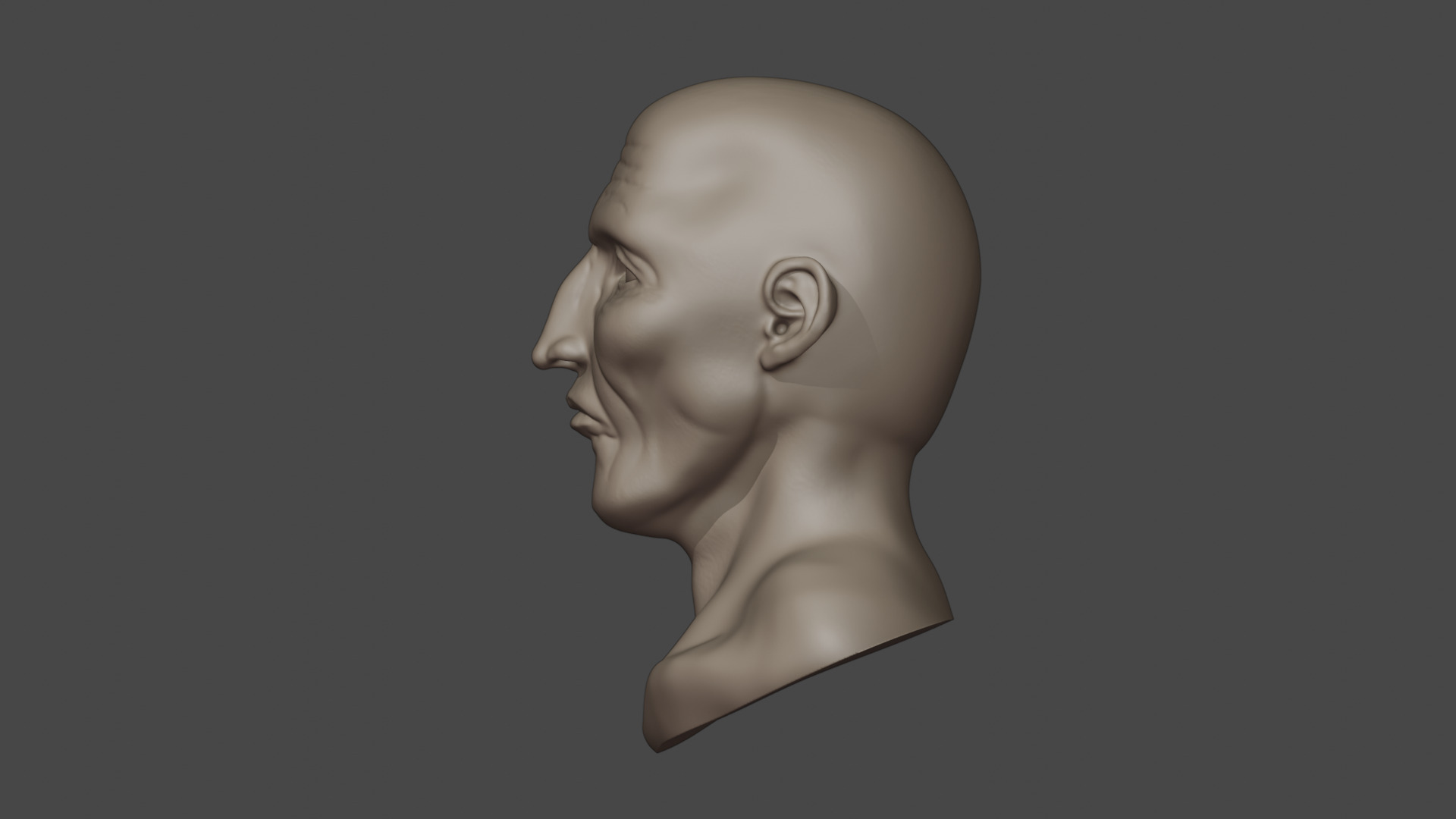 Old Man Head Sculpt 01 3D model_3