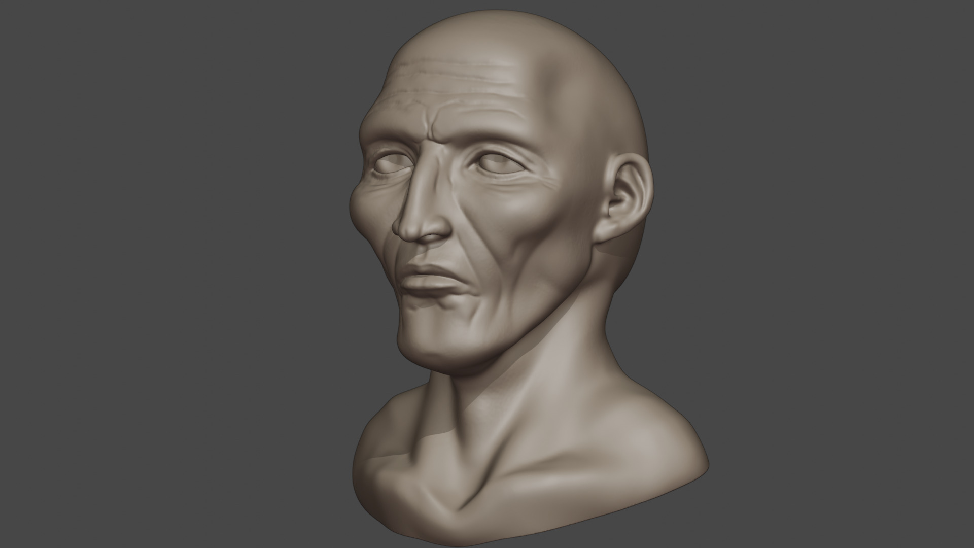 Old Man Head Sculpt 01 3D model_4