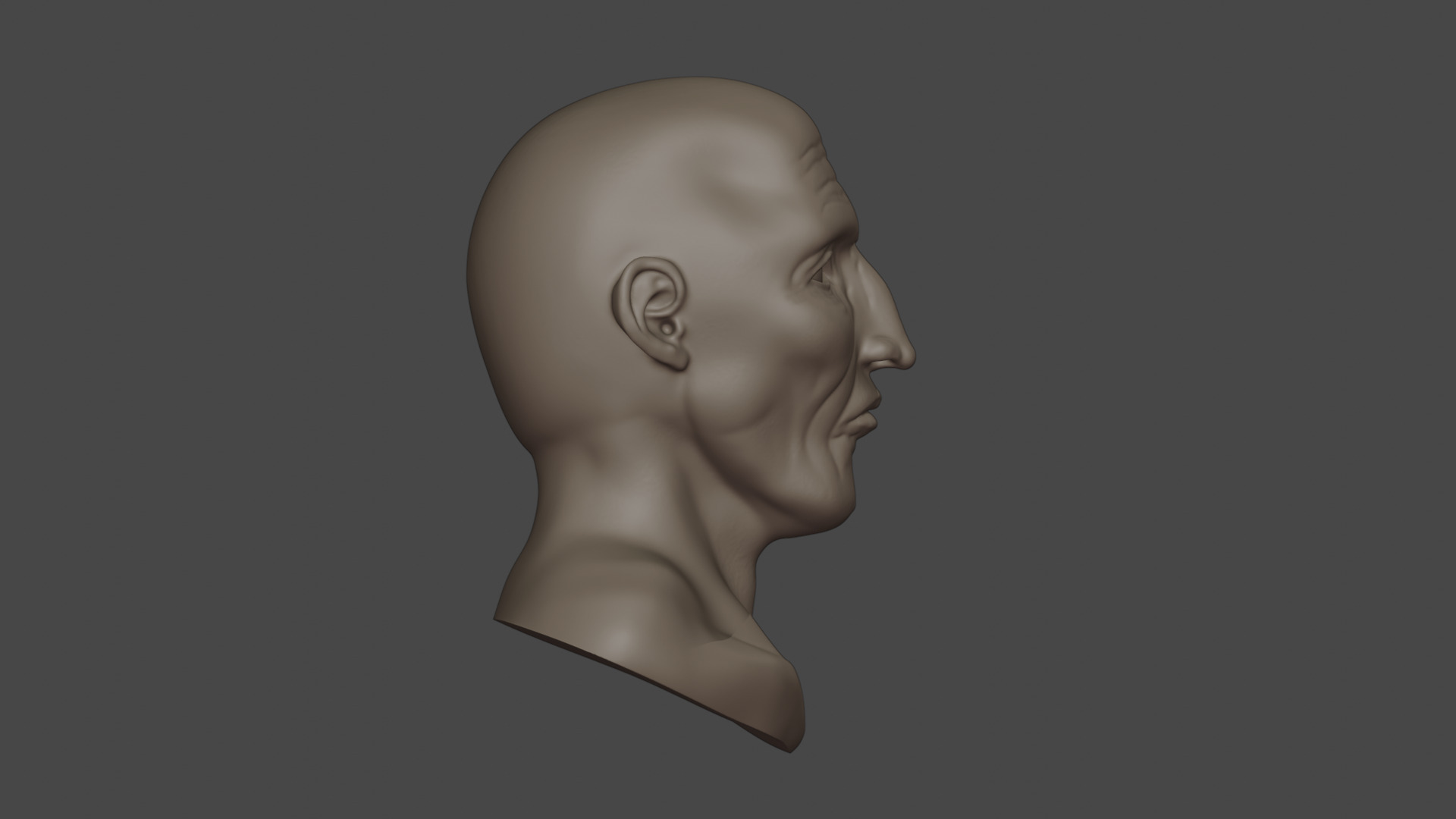 Old Man Head Sculpt 01 3D model_5