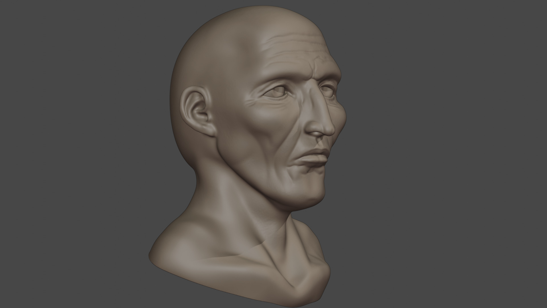 Old Man Head Sculpt 01 3D model_6