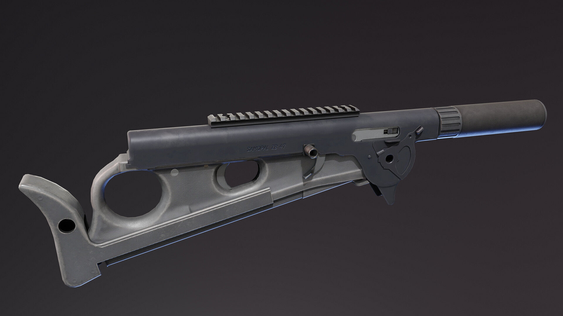 Czech ZB47 SMG Low-poly 3D model_8