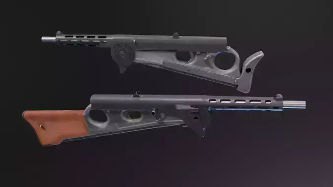 Czech ZB47 SMG Low-poly 3D model