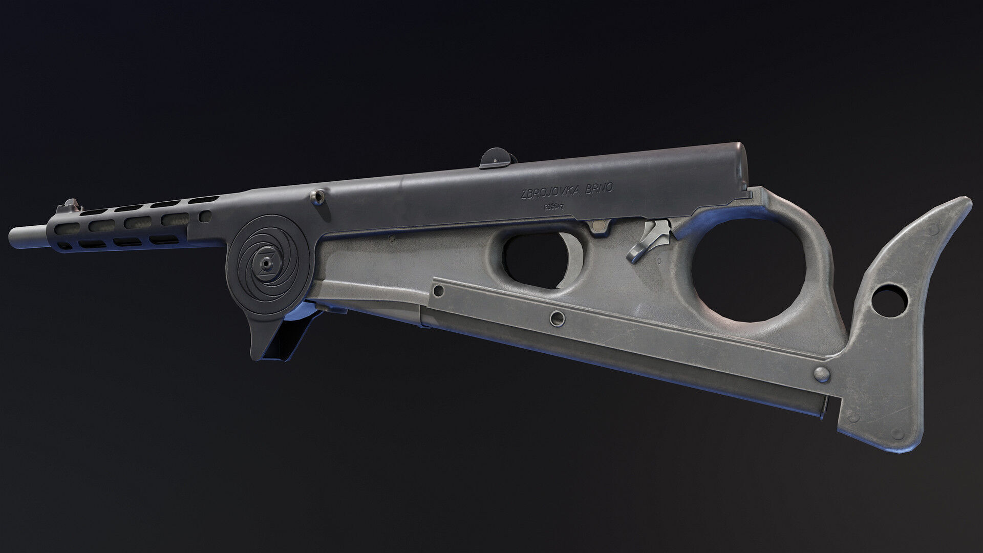 Czech ZB47 SMG Low-poly 3D model_7