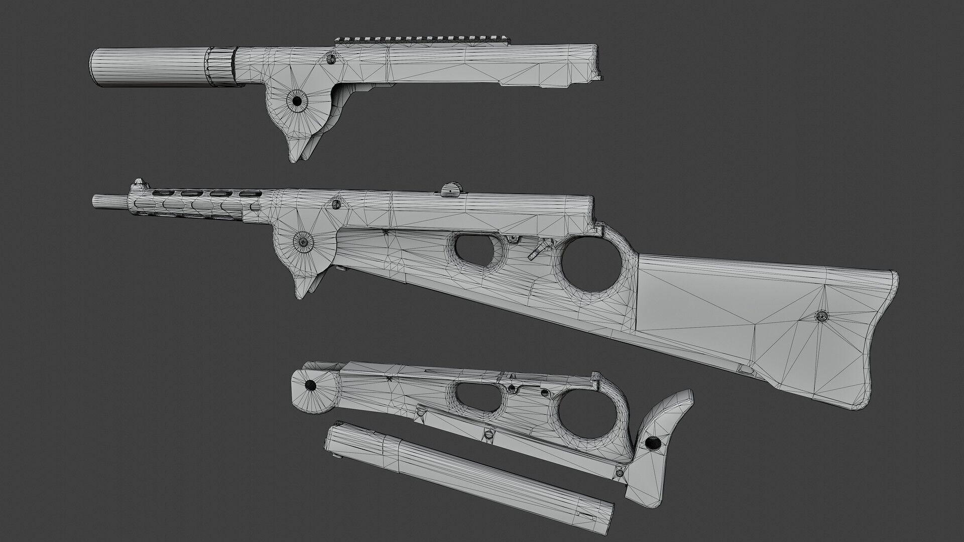 Czech ZB47 SMG Low-poly 3D model_11