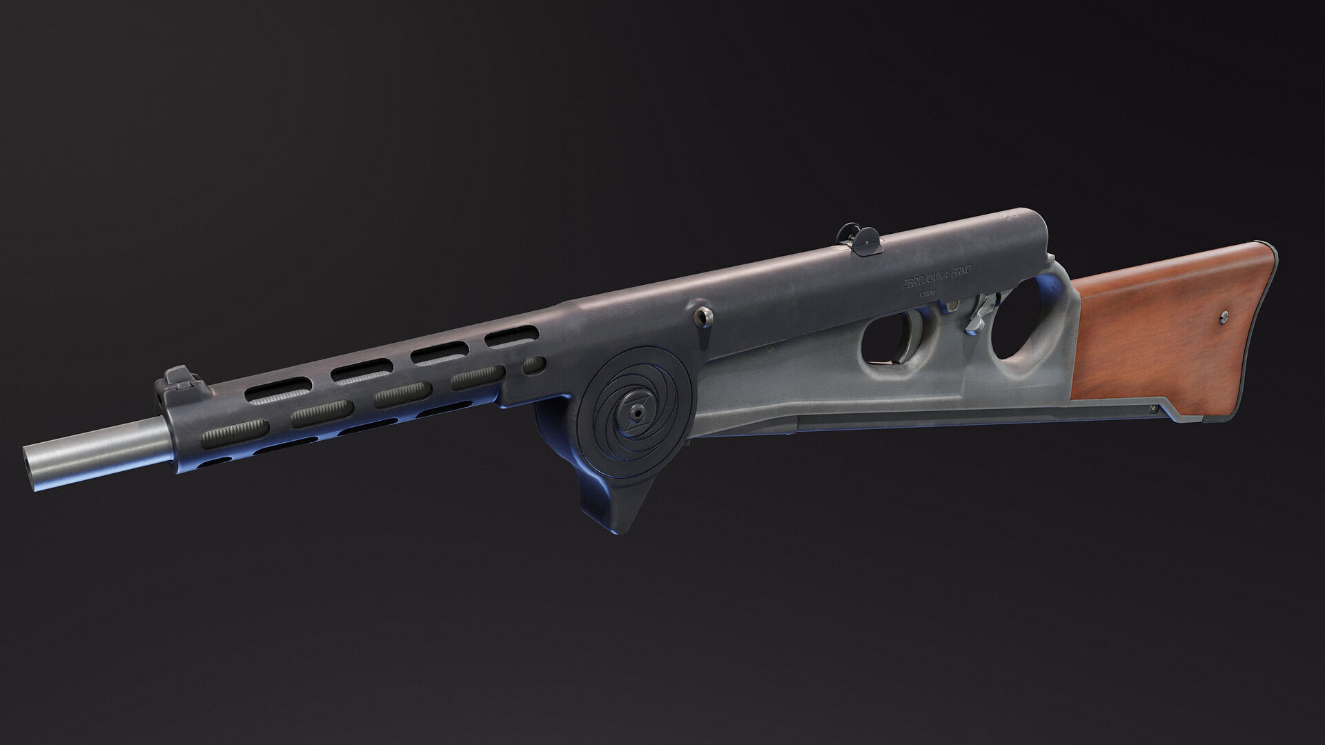 Czech ZB47 SMG Low-poly 3D model_2