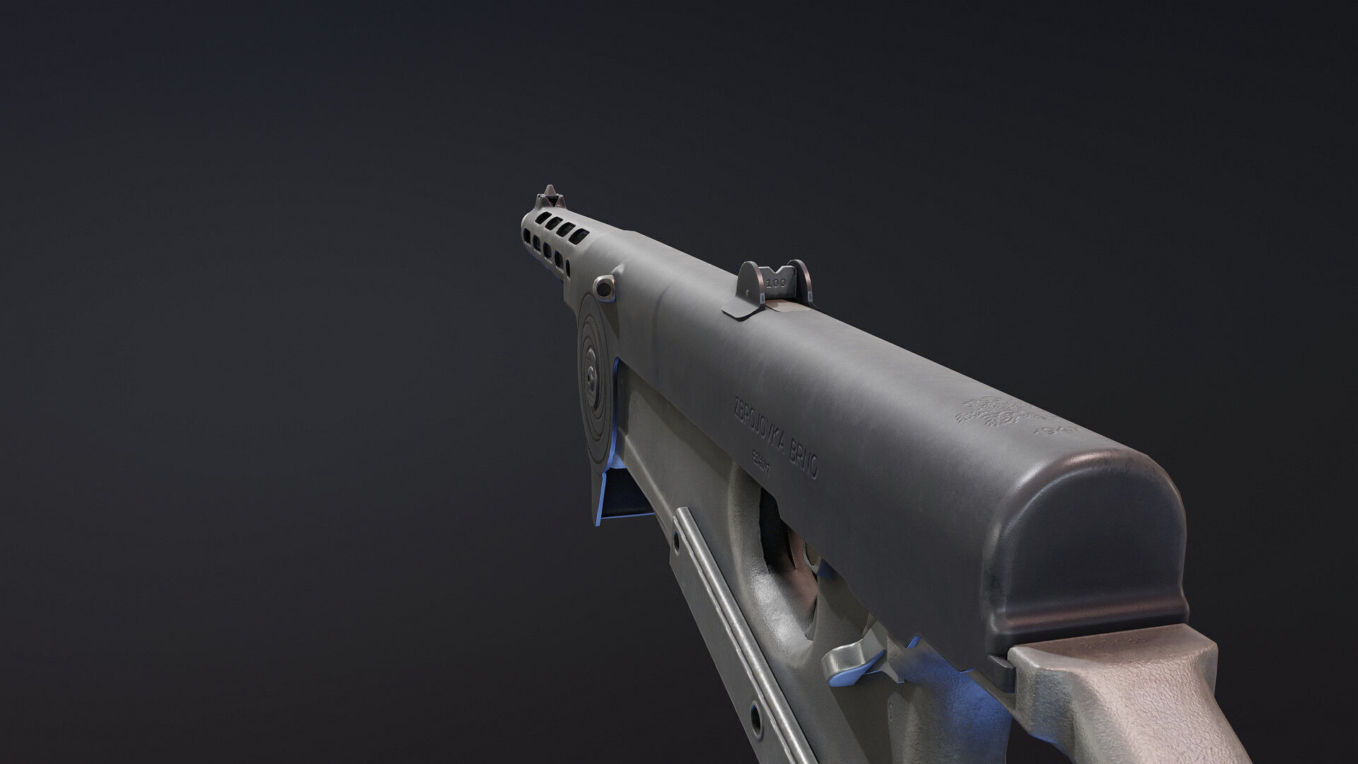Czech ZB47 SMG Low-poly 3D model_6