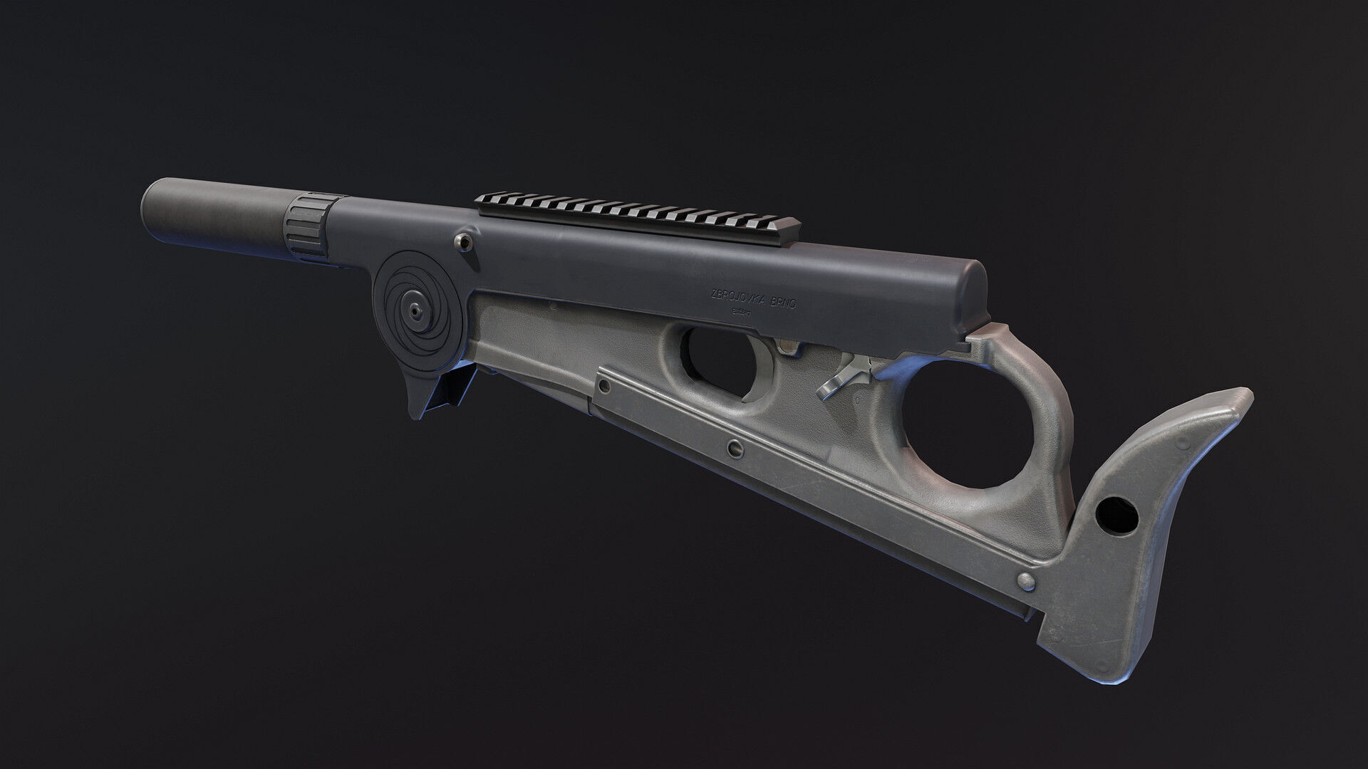 Czech ZB47 SMG Low-poly 3D model_9