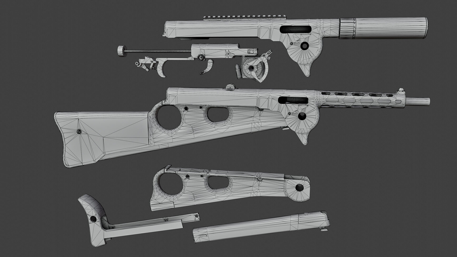 Czech ZB47 SMG Low-poly 3D model_12