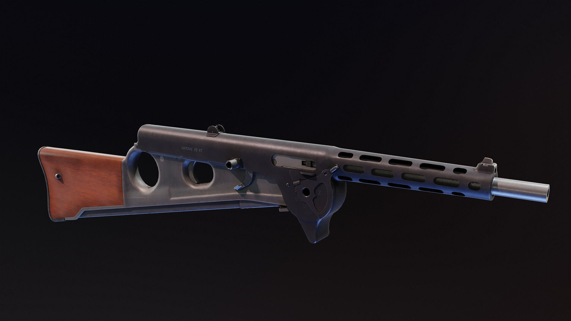 Czech ZB47 SMG Low-poly 3D model_3