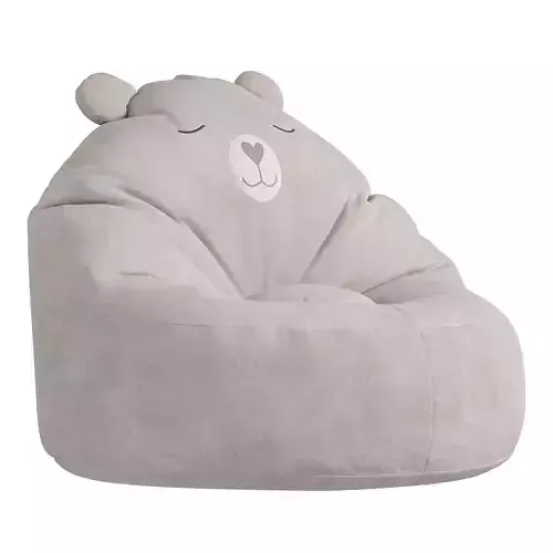 Fauteuil Ours Fausse Fourrure Gris Clair  Vertbaudet