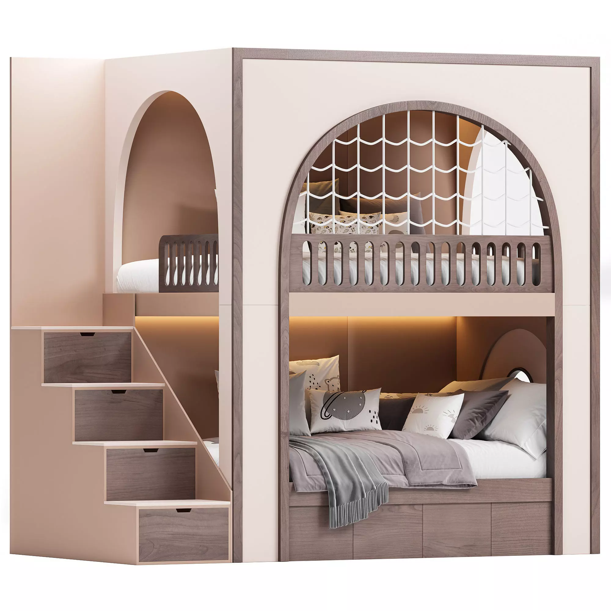 Kids Two Level Bed 3D model