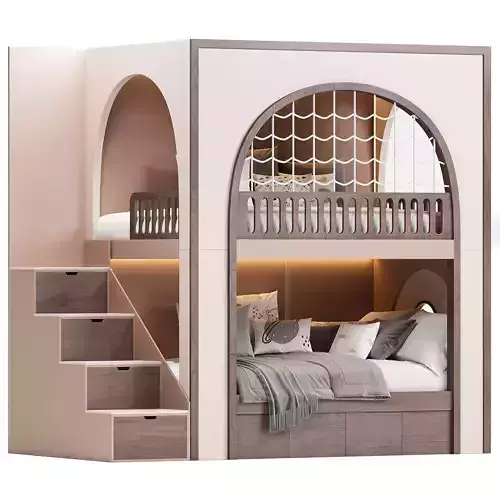 Kids Two Level Bed 3D model