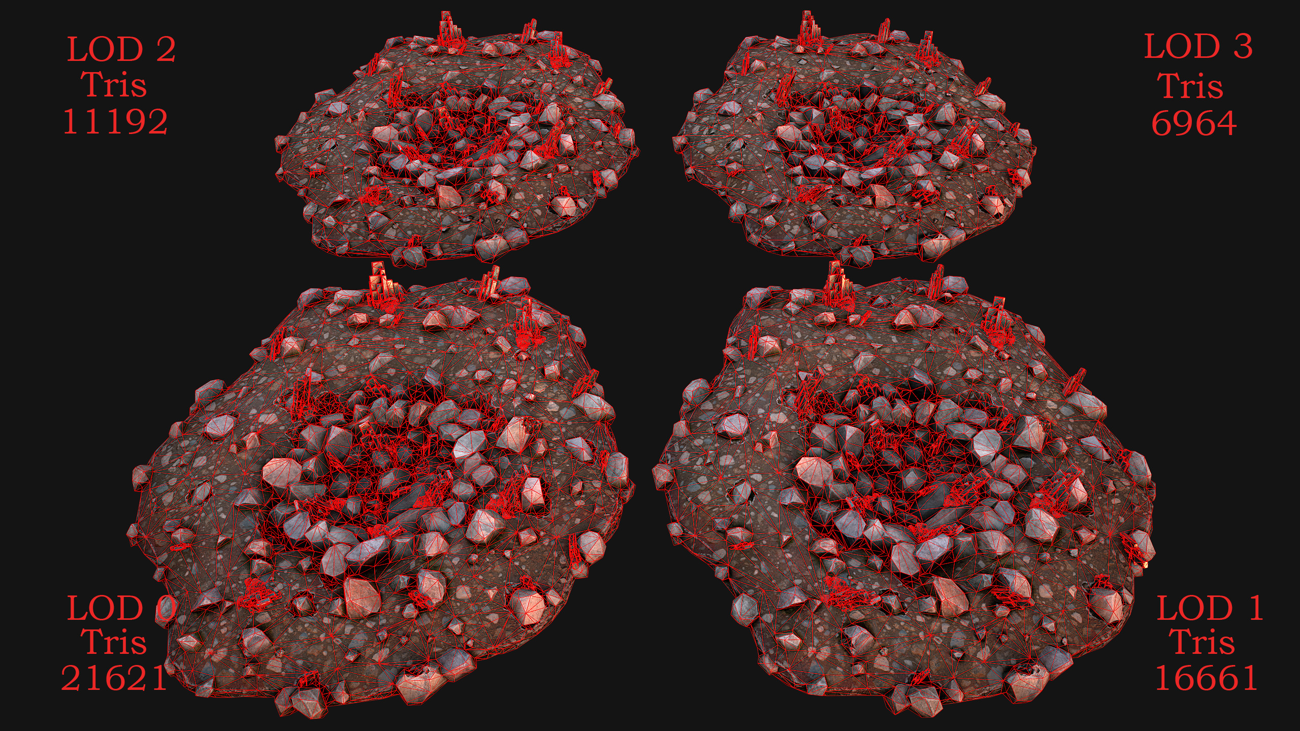 Silver Ore Deposits Mine Environment Low-poly 3D model_2