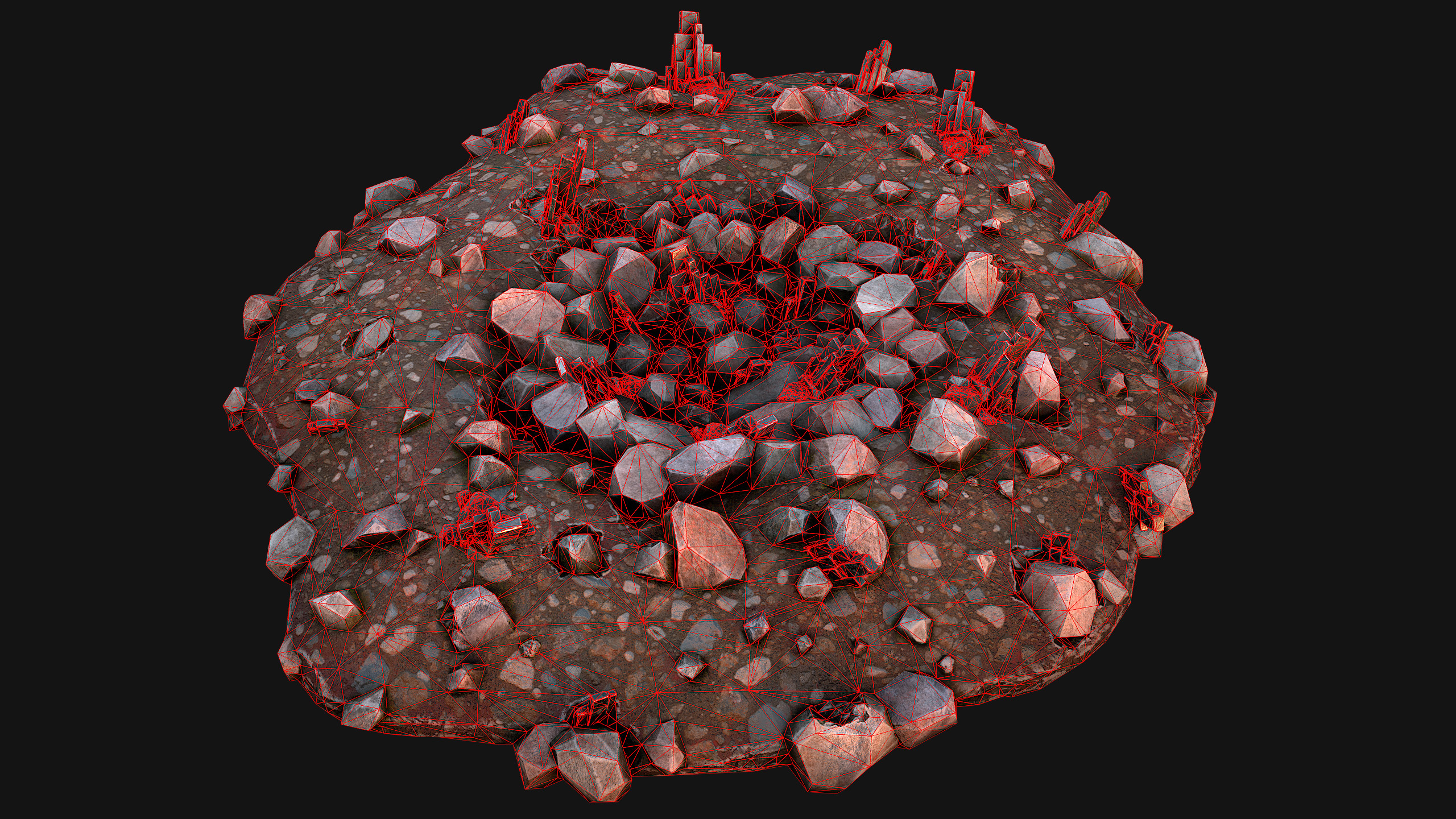 Silver Ore Deposits Mine Environment Low-poly 3D model_27