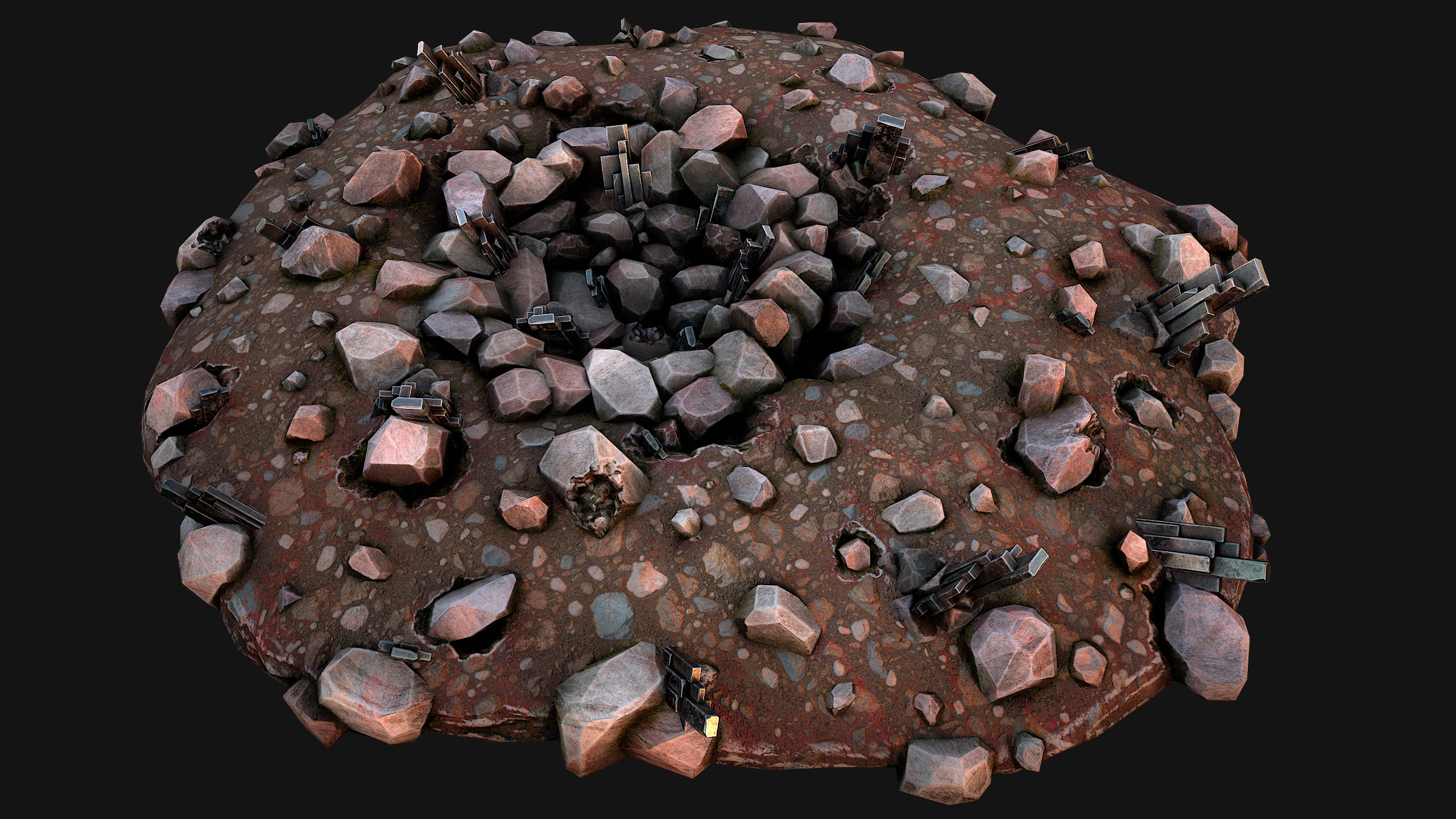 Silver Ore Deposits Mine Environment Low-poly 3D model_15